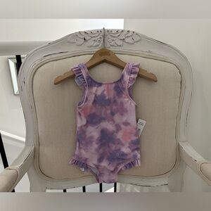 🦢 12~18 month Girls Tie Dye Ruffle Bathing Suit NWT